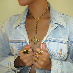 The Gold Chunky Swirl Cross